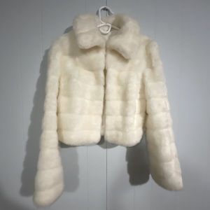 White fur jacket